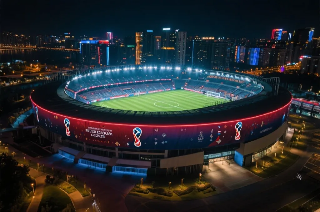 多伦多与温哥华世界杯球场夜景氛围图